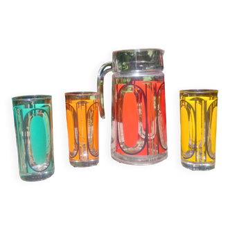 Vintage glass orangeade service 40s/50s