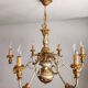 Antique gilded silver chandelier Florentine Rococo Louis XV Italy
