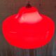 Vintage red glass pendant light from the 70s