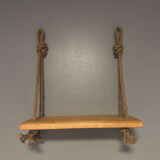 Wall shelf wood and rope