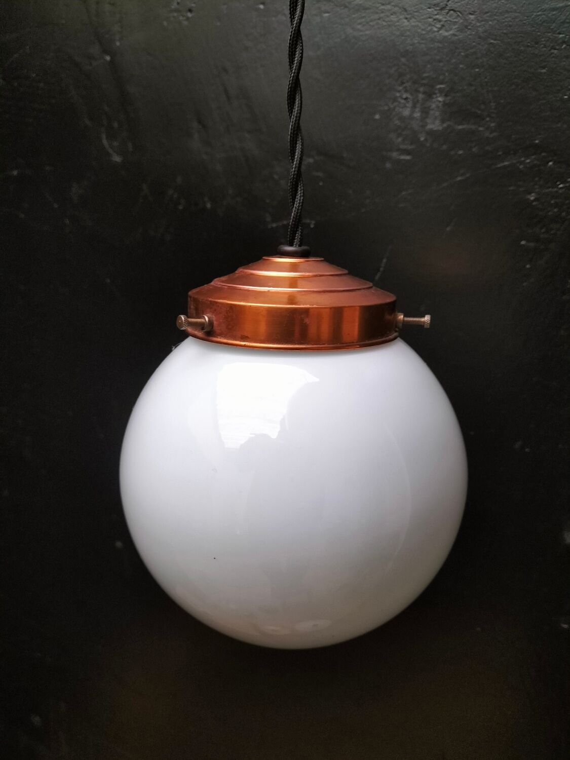 Opaline glass ball pendant lights