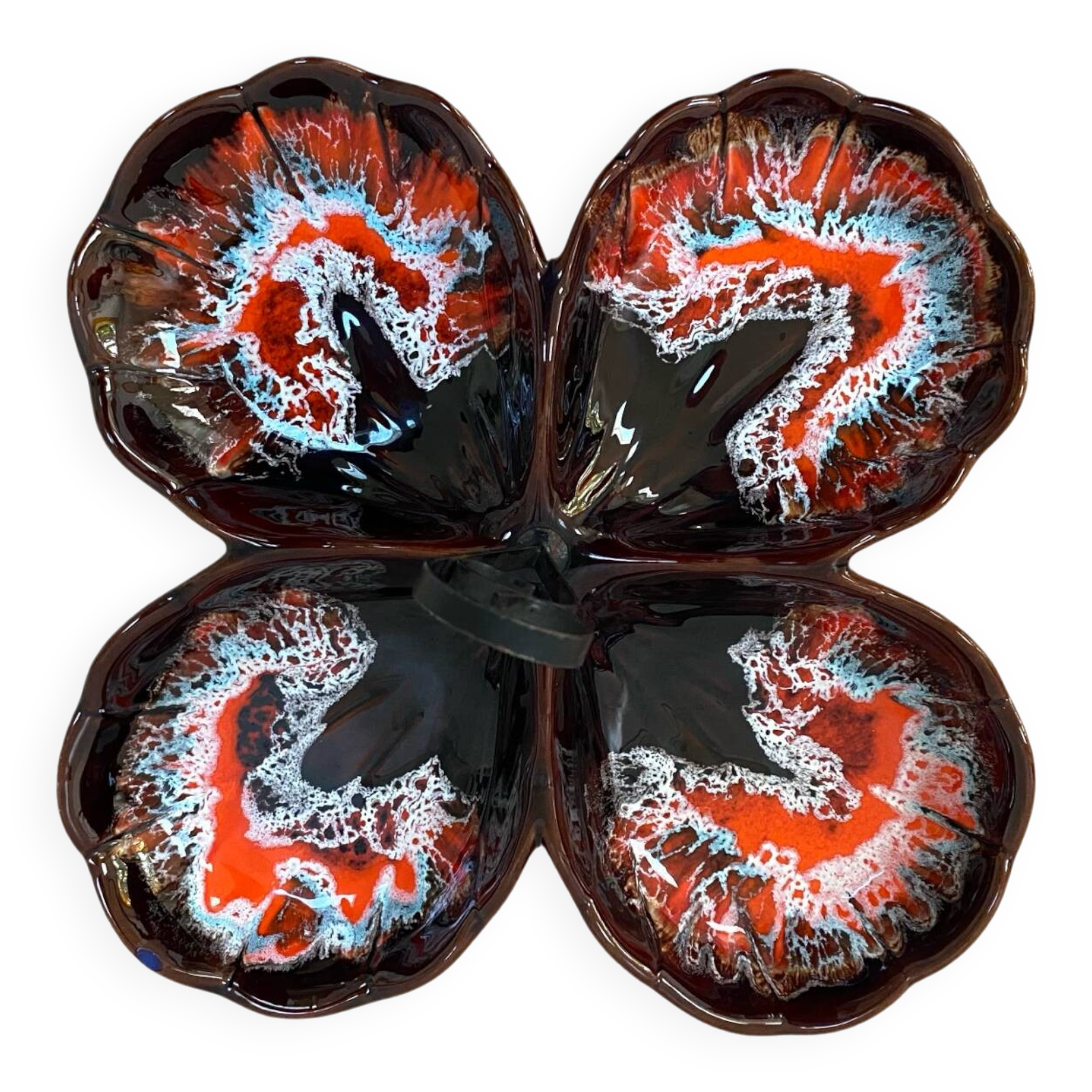 Ancien plat serviteur vintage style Vallauris - Années 70