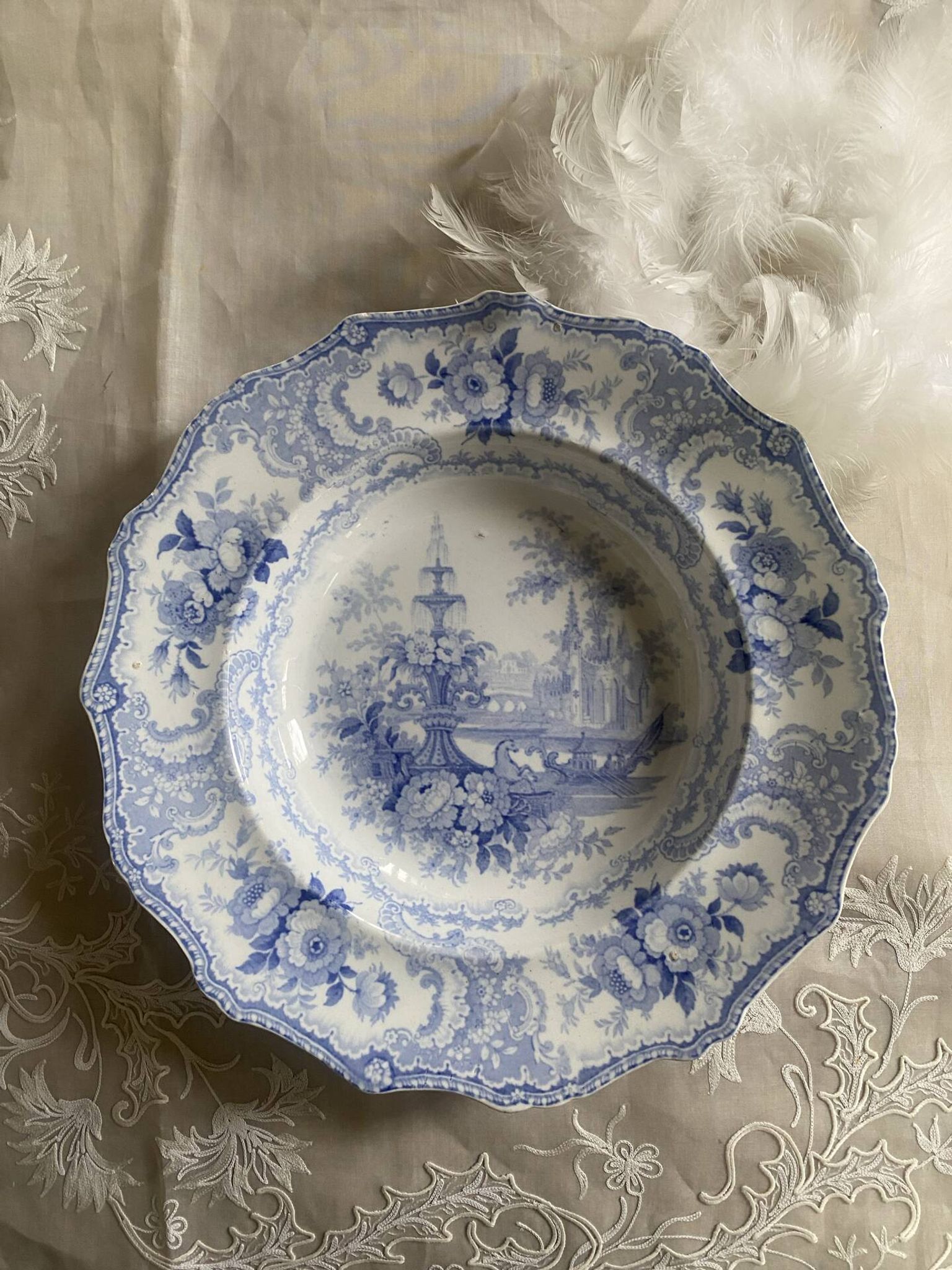 Assiette de présentation anglaise William Adams IV XIX