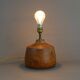 Pied de lampe en bois d'orme massif vintage années 50