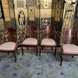 Suite of 4 Gondola Chairs in Mahogany Empire