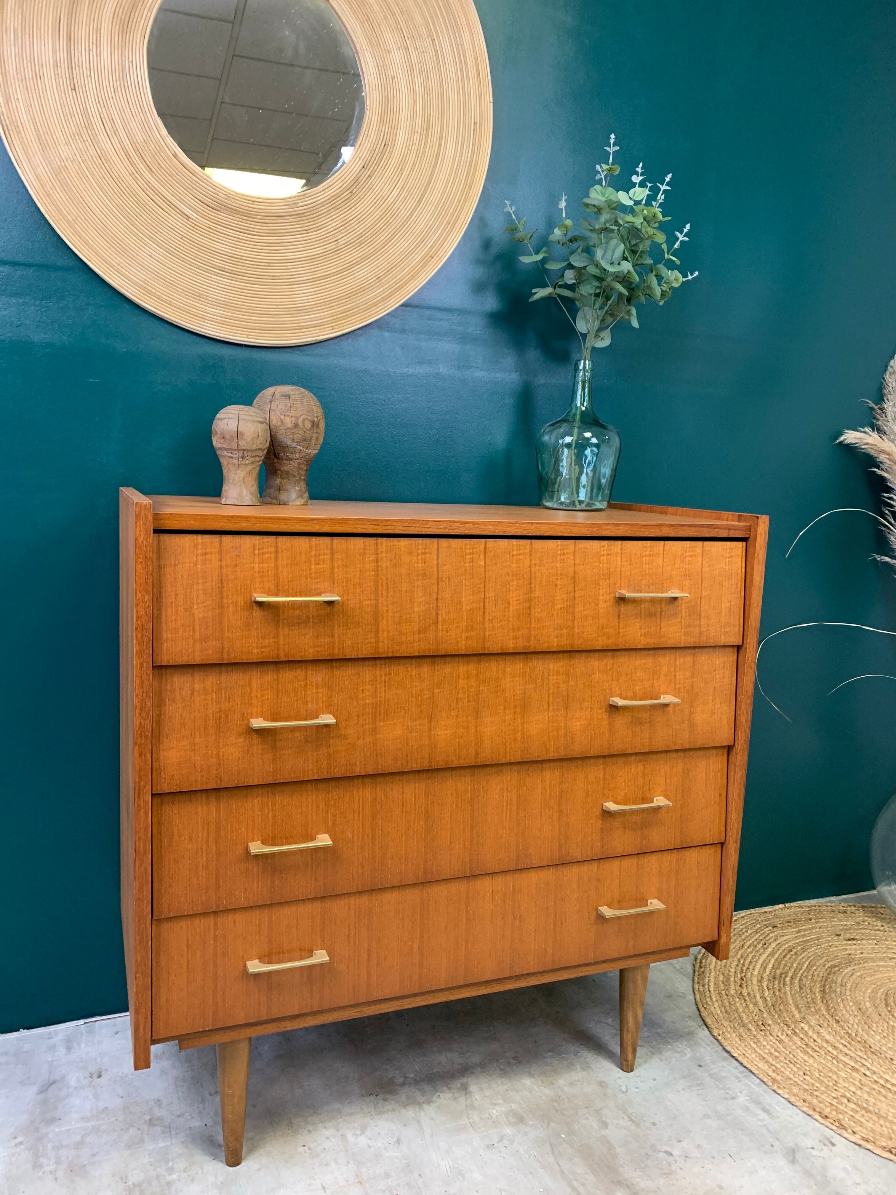Vintage dresser with tapered feet