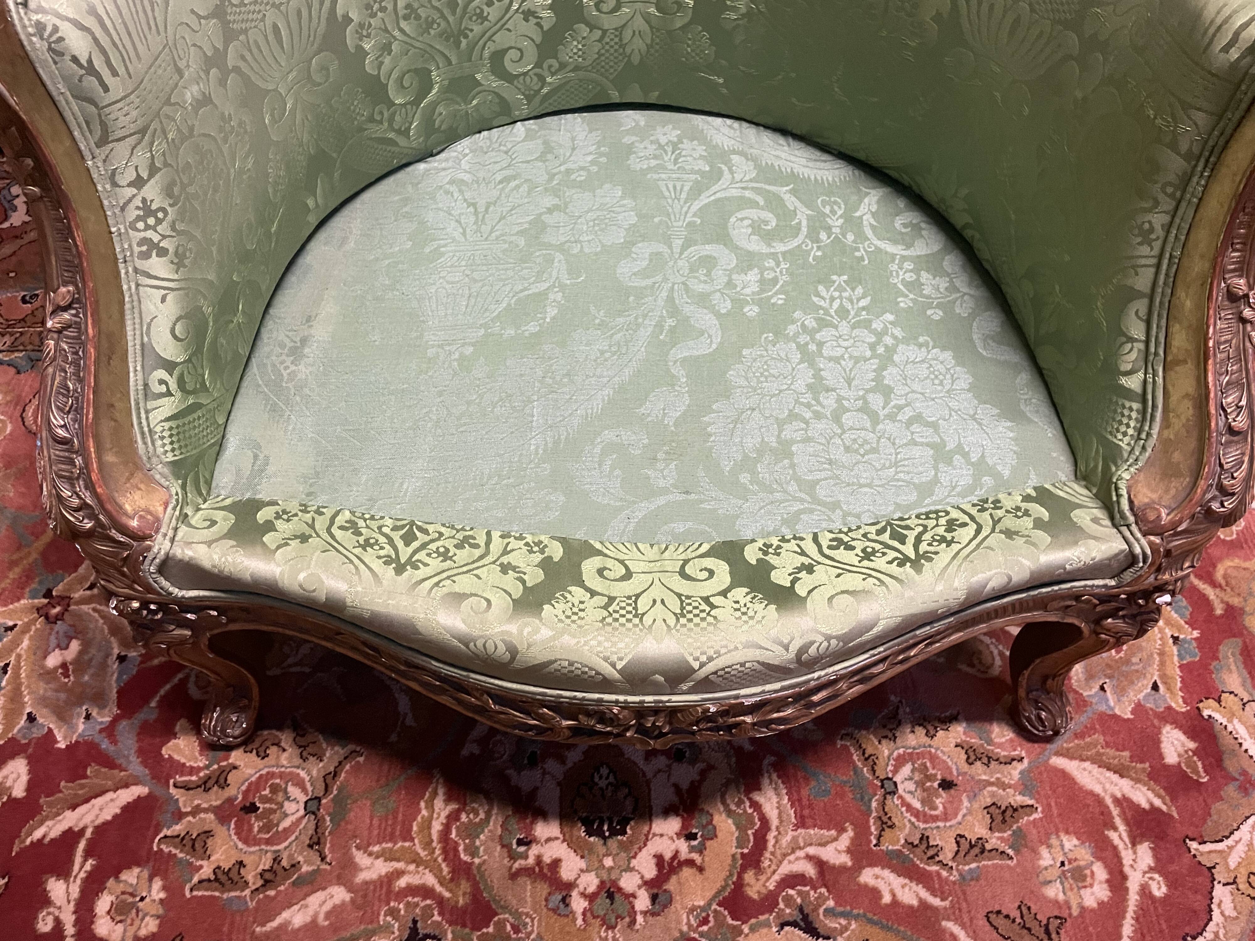 Louis XV golden eared armchair