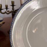 Large Plate 29 cm Salad Bowl Limoges Porcelain Blue Gold Betoule & Legrand