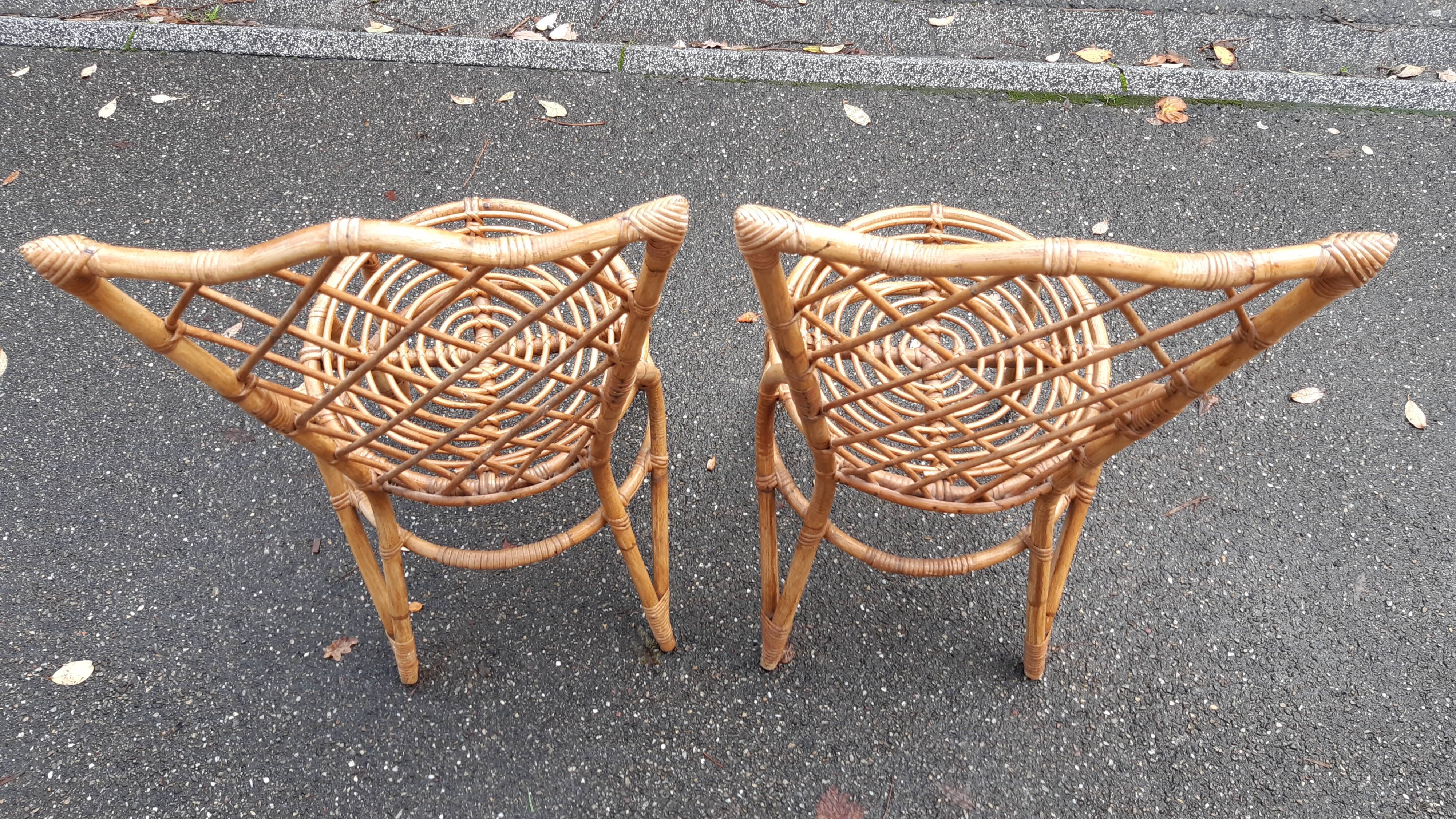 Pair of rattan chairs