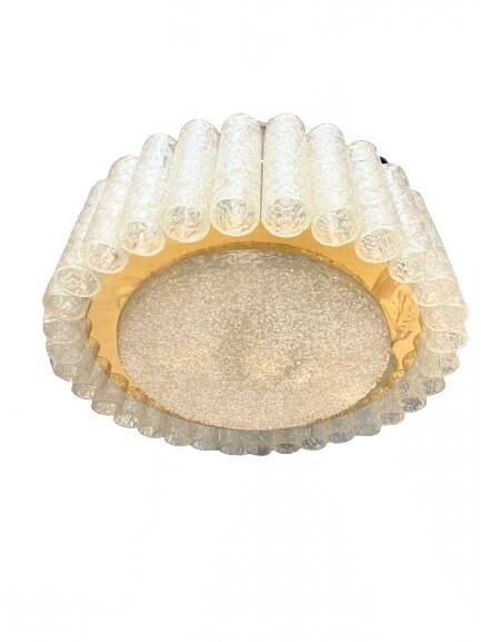 Metal and glass ceiling light