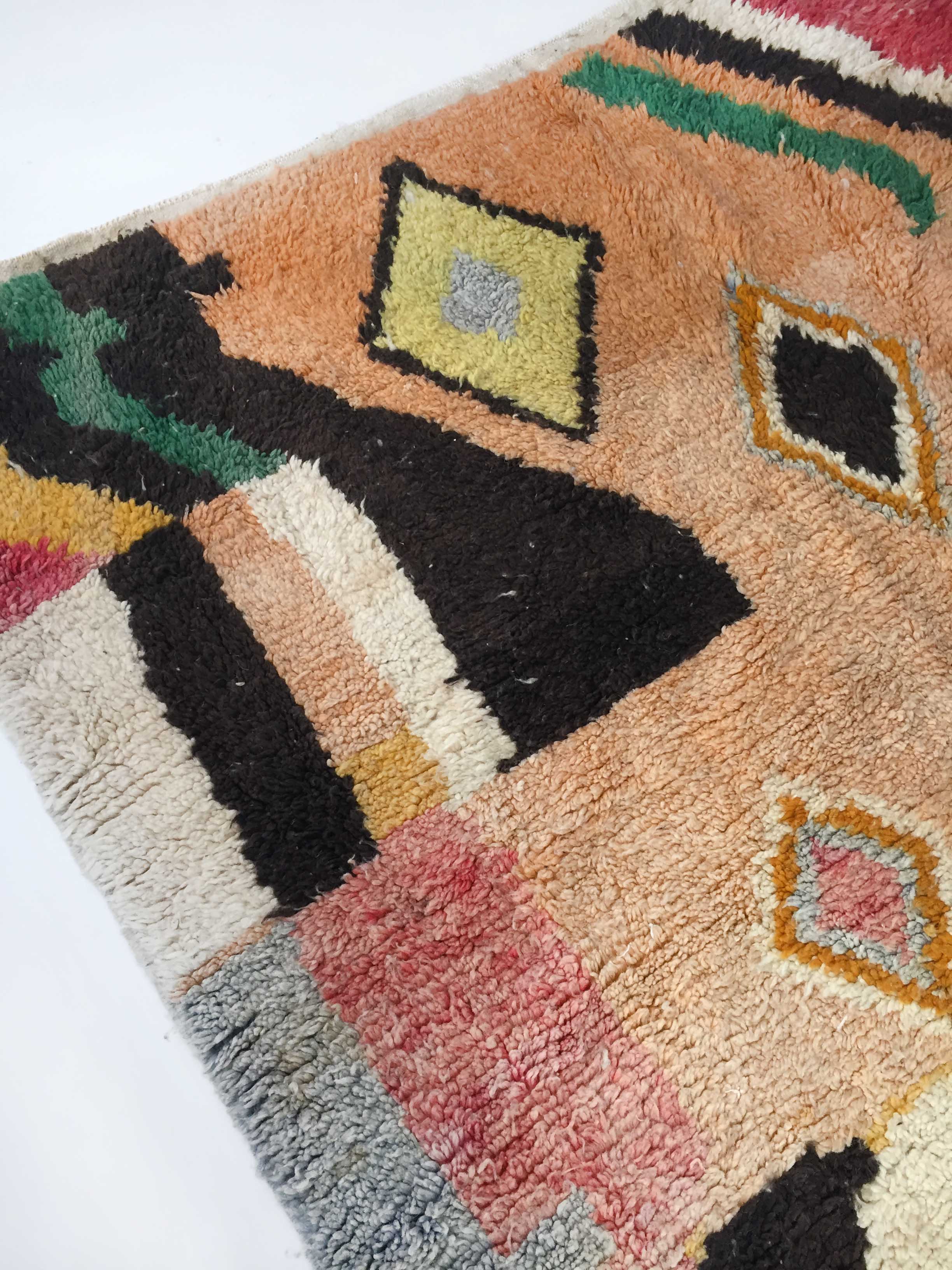 Moroccan Berber boujaad carpet with colorful patterns 283x209cm