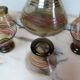 Art Deco liqueur service in smoked glass