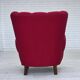 1960s, Danish armchair, furniture wool, beech wood logs.