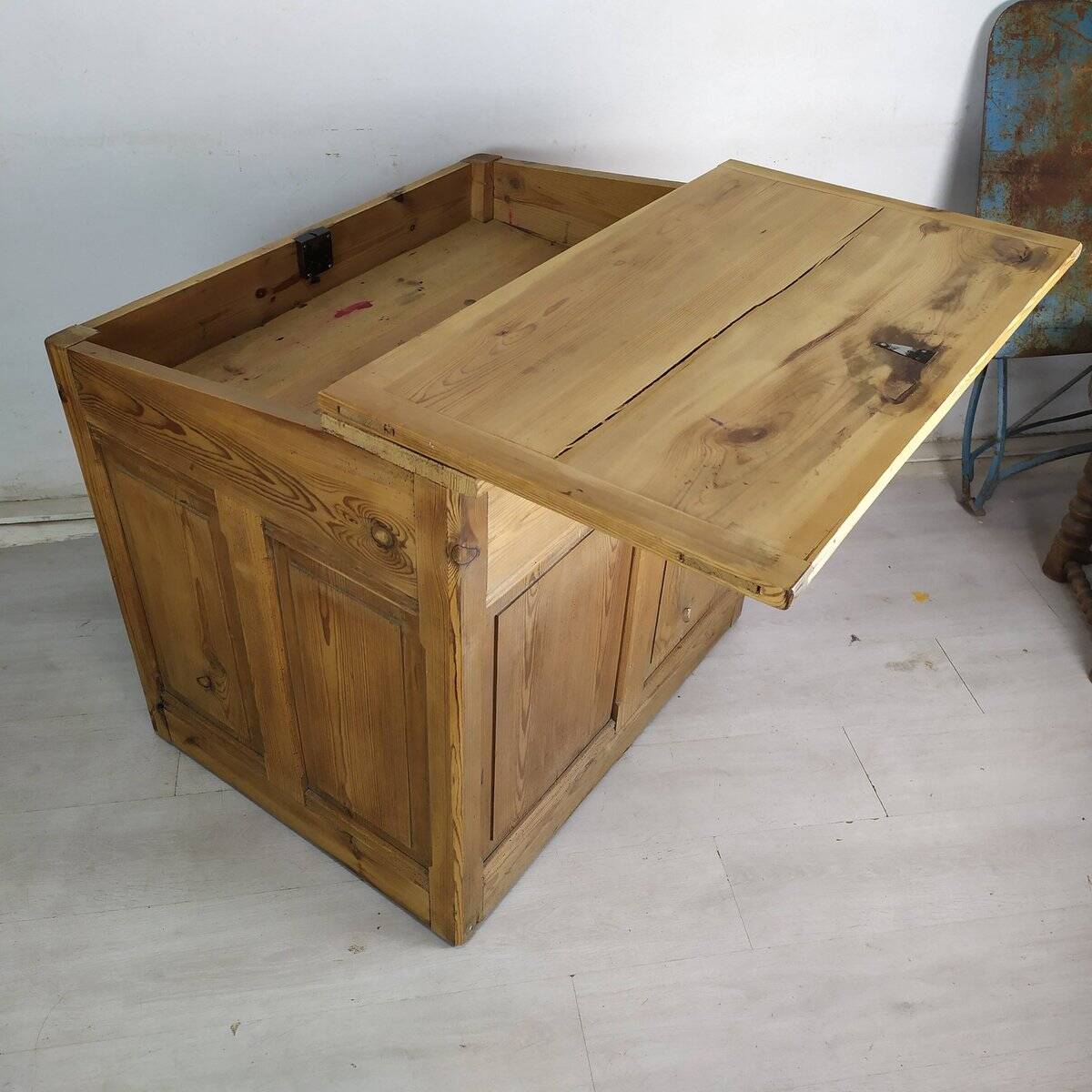 Striped pine office counter