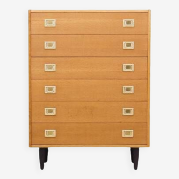 Ash chest of drawers, Danish design, 1970s, production: Westergaard