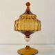 Amber glass dragée dish from Empoli, Italy - 1960s