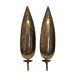 Set of 2 vintage brass wall candle holders leaf shape