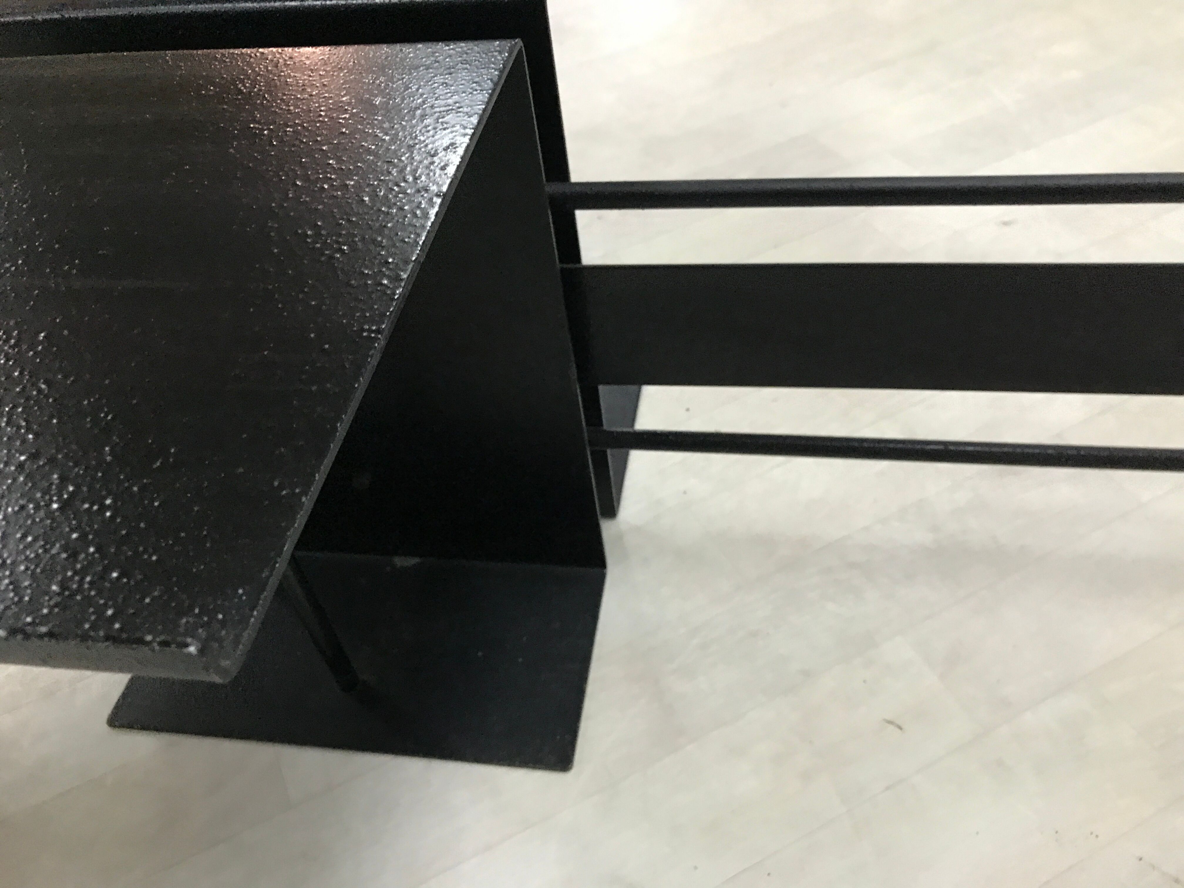 Steel and glass coffee table