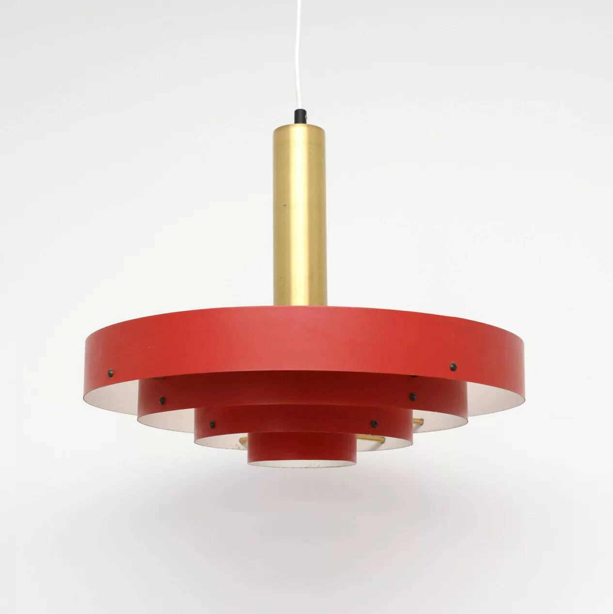 Red Scandinavian lamp, Denmark 1960s