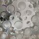 Plafonnier vintage carré en verre reliefs bulles