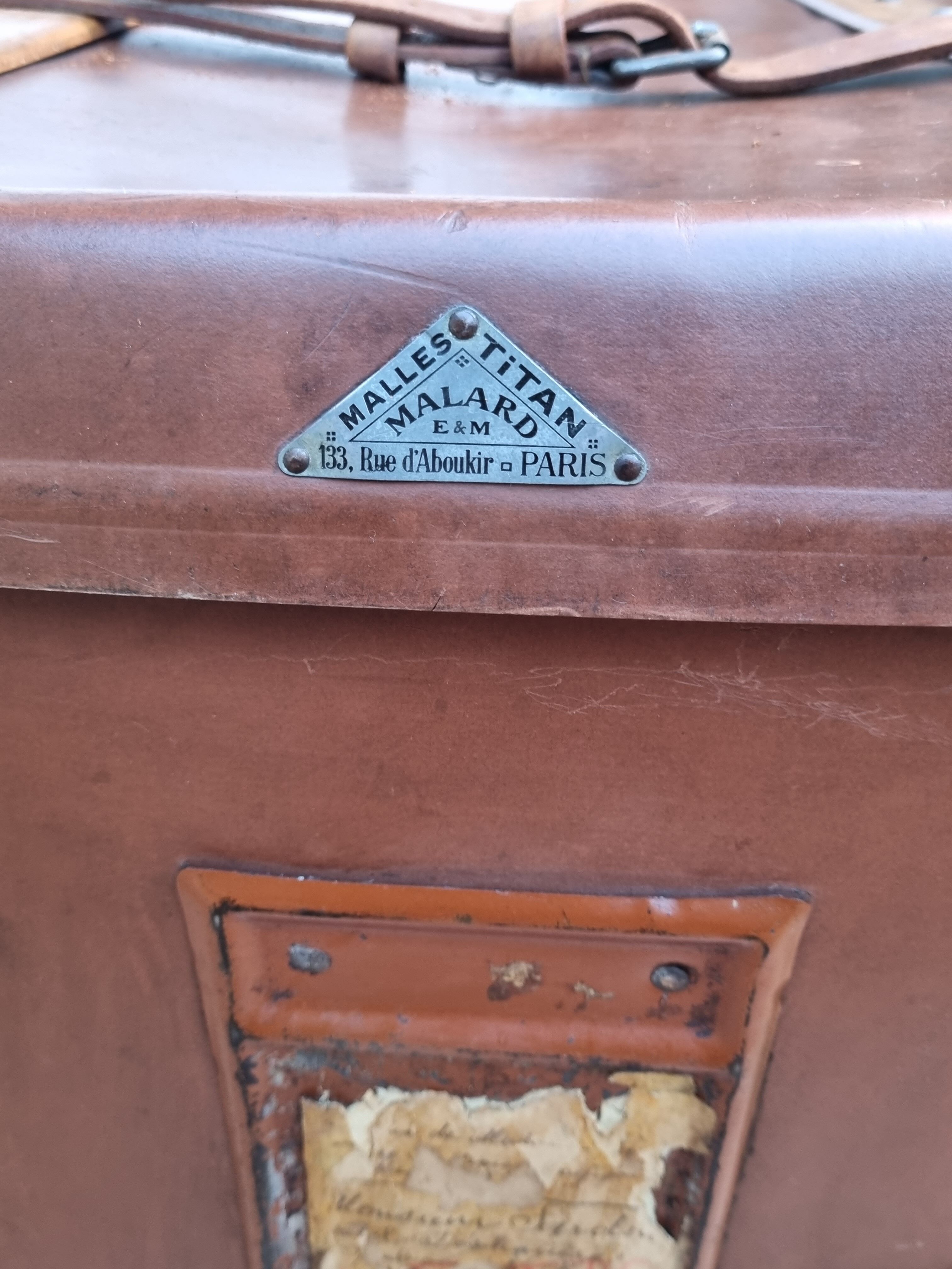 Travel trunk "titan" e&m malard, paris, 30-40s, 100 cm