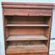 Vintage 1940s secretary desk with wooden curtains, storage, and shutters.