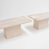 Travertine bedside tables