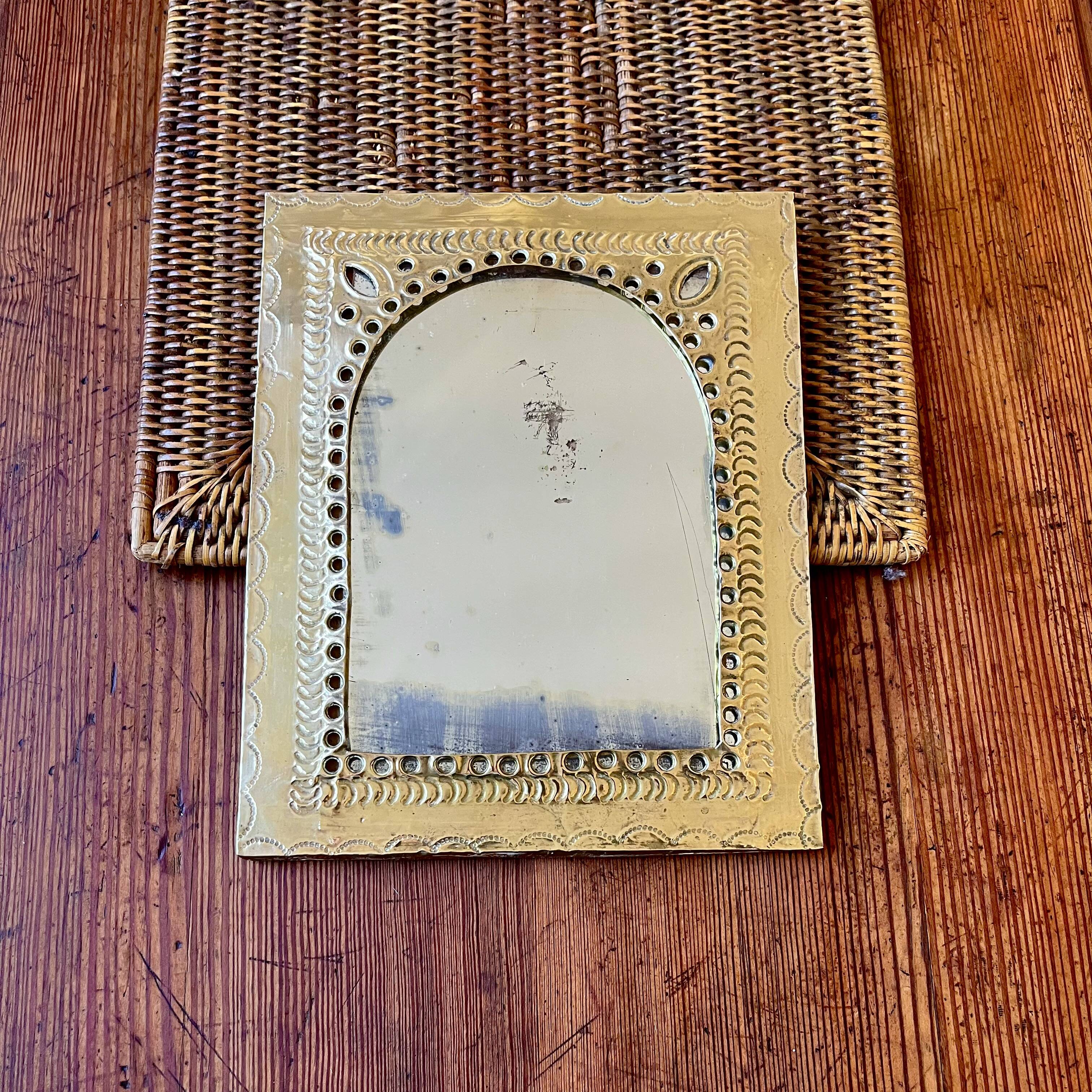 Moroccan brass mirror