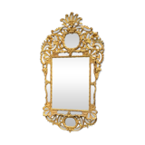 Louis XV style mirror with parecloses in gilded wood, early 19th century, Empire A