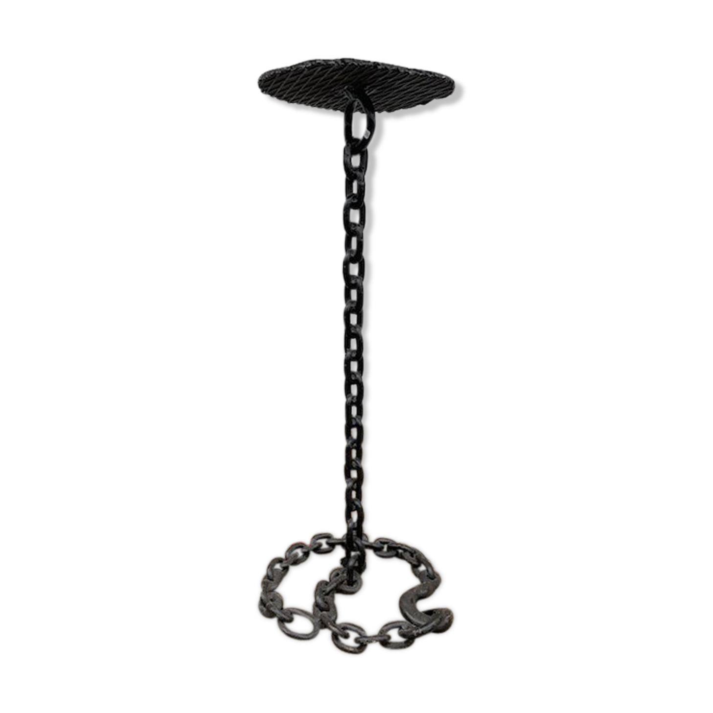 Chain wrought iron side table