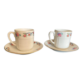 2 tasses à café porcelaine tchèque