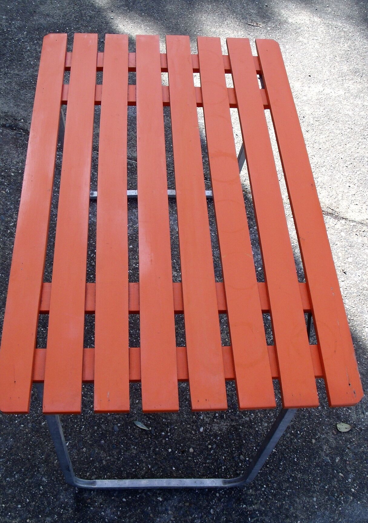 Table of camping vintage metal and wood folding indoor outdoor