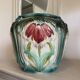 Large antique cache-pot in art nouveau majolica.