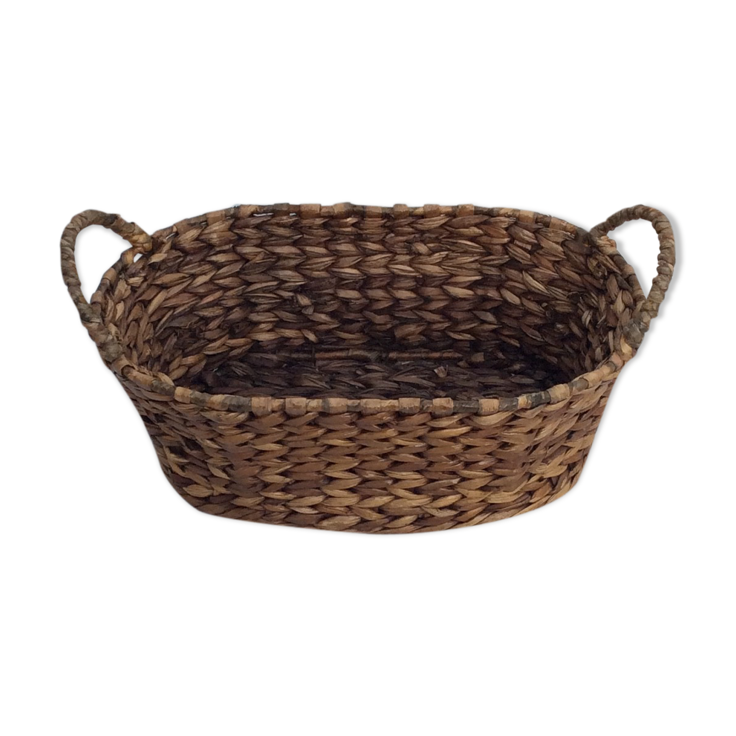 Two-handled wicker basket