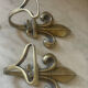 Pair of antique gilt bronze lily flower wall brackets.