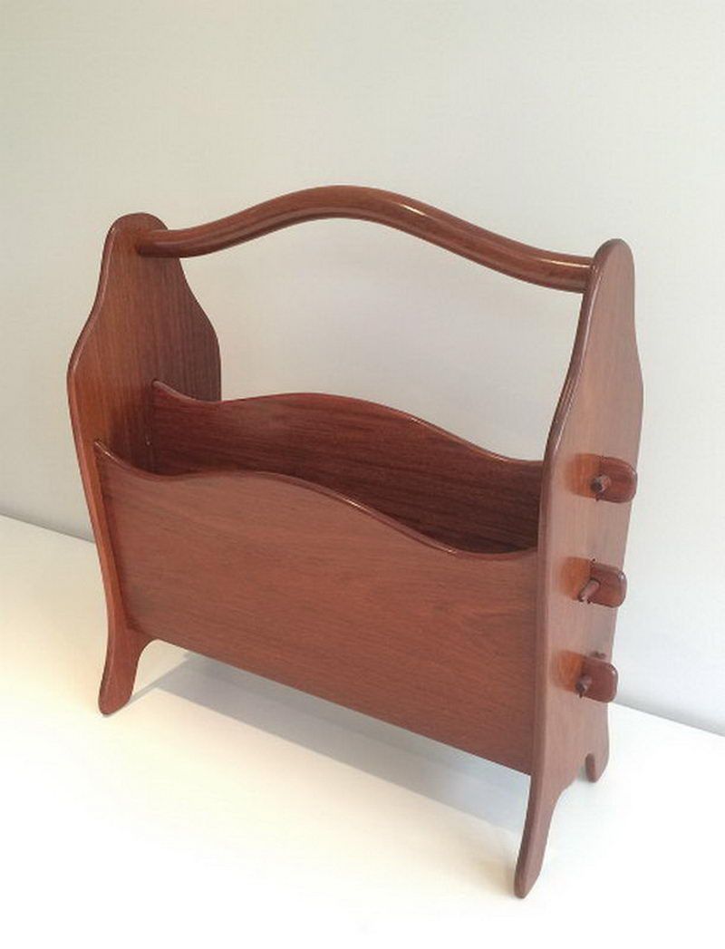 Scandinavian teak magazine rack