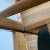 Series of 4 wooden & imitation leather chairs