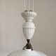 French Counter Balance Ceiling Light White Porcelain & Opaline Glass Shade