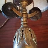 1950-style brass pineapple bedside lamp