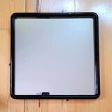 Square black plastic mirror