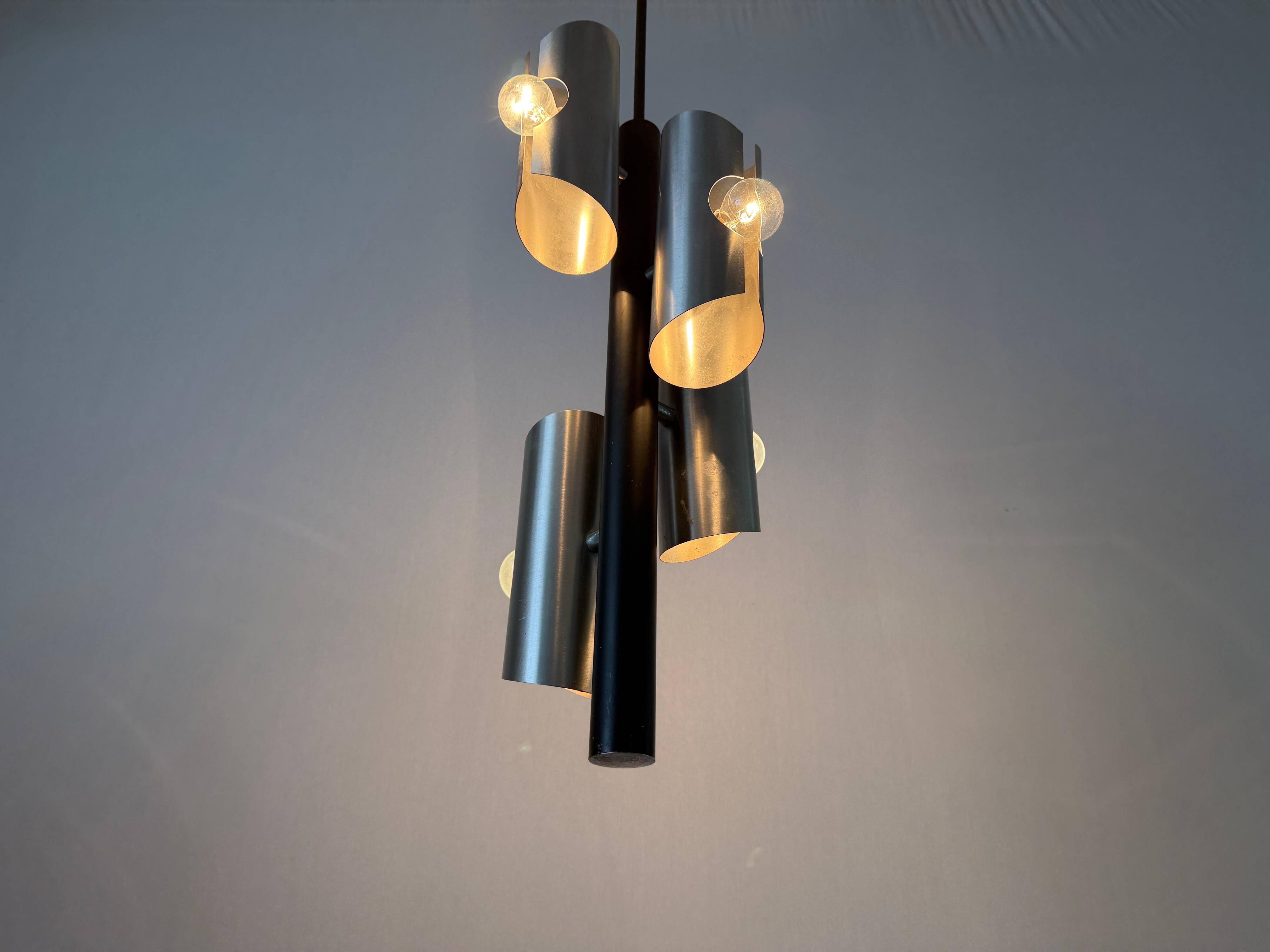 Metal ceiling light with 4 heads, 1960s, Germany