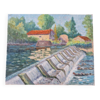 Christian Xapella (1927-2021), painter from Carcassonne - Oil on canvas - Saint Jean Paichère