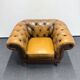 Fauteuil Chesterfield vintage en cuir marron
