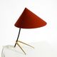 Large Kalmar Mid-Century tripod brass table lamp with a new fabric shade