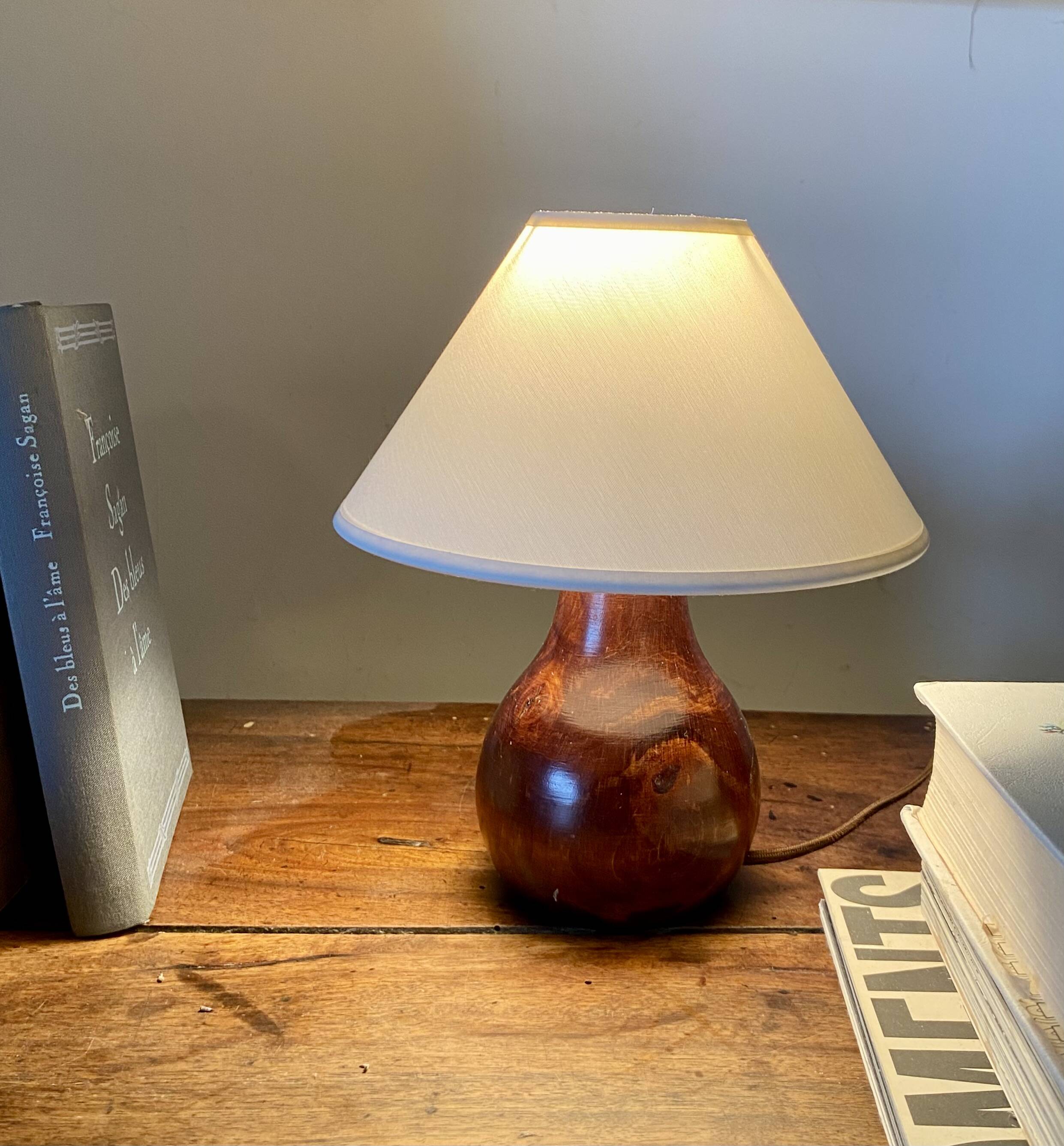 Wood lamp, fabric cable 2M, lampshade