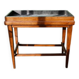 Table de métier, début 20ème, en bois et zinc riveté