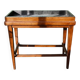 Table de métier, début 20ème, en bois et zinc riveté