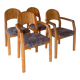 Set of solid wood armchairs and chairs by Dylund, 1970