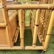 Auxiliary bar cabinet in natural bamboo with glass top - 1960s