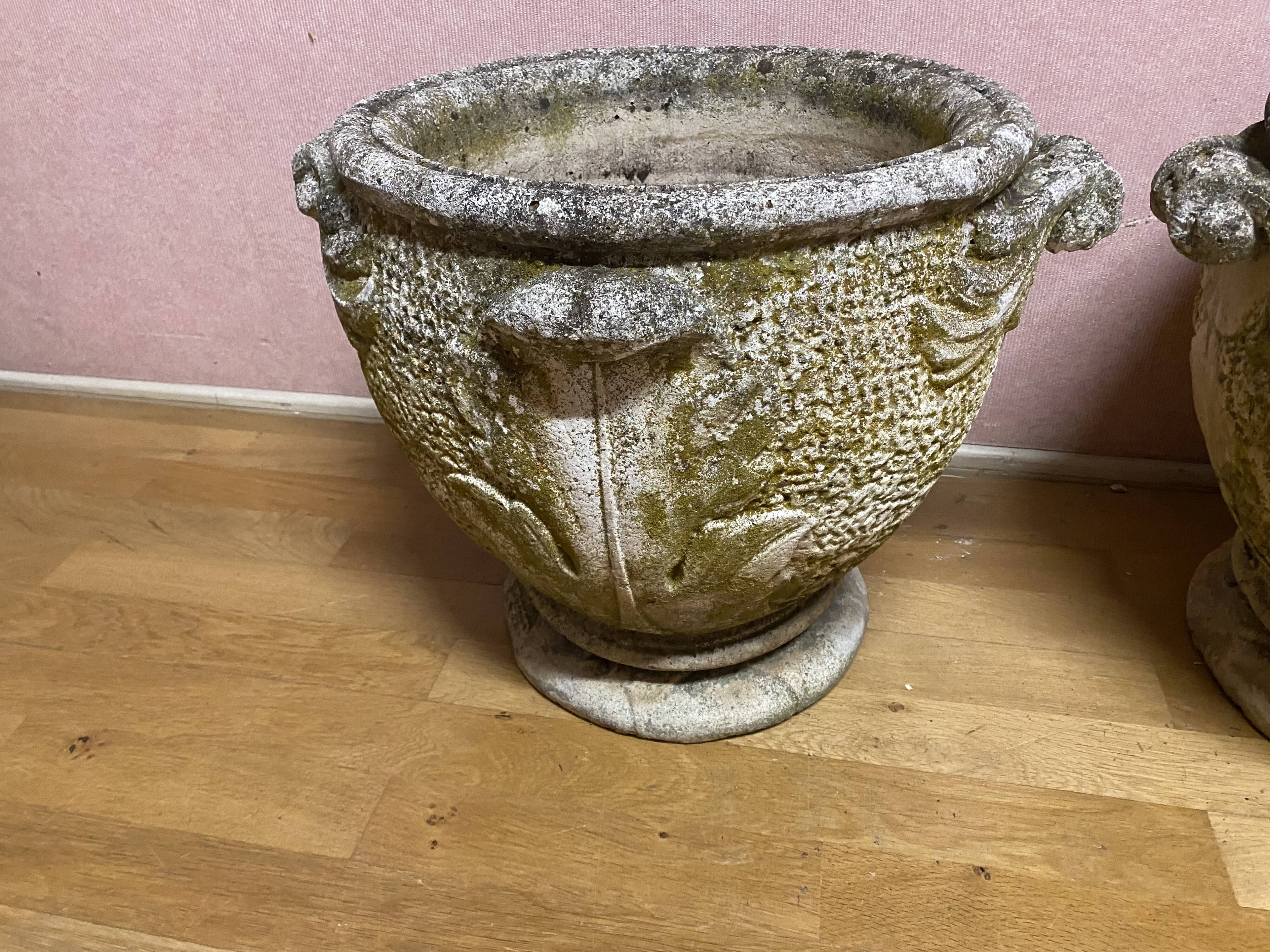 Pair of reconstituted stone planters